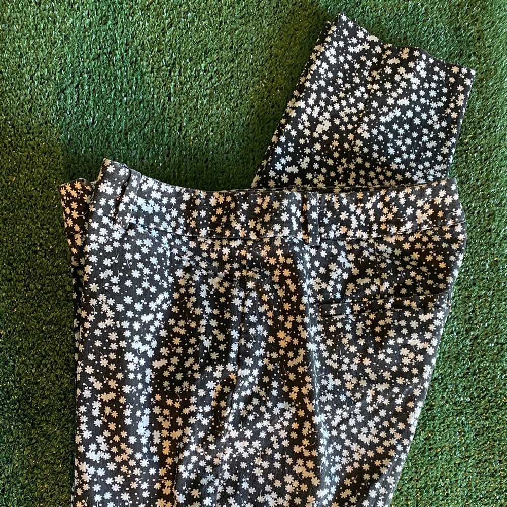 Davina Stretch Ankle pants Black/White sz 6